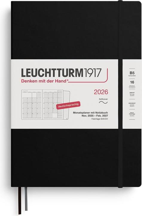 Produktbild Monatsplaner & Notizbuch Composition 16 Monate B5 Schwarz 2026 (Deutsch)