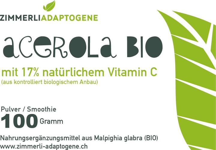 Actual product image Zimmerli Adaptogene Acerola powder (BIO) (1 Piece, Powder, 100 g)