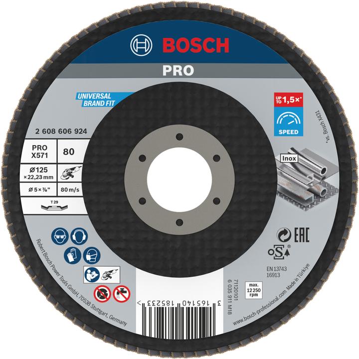 Actual product image Bosch Professional Zubehör PRO X571 flap disc, 125 mm, G80 (80)