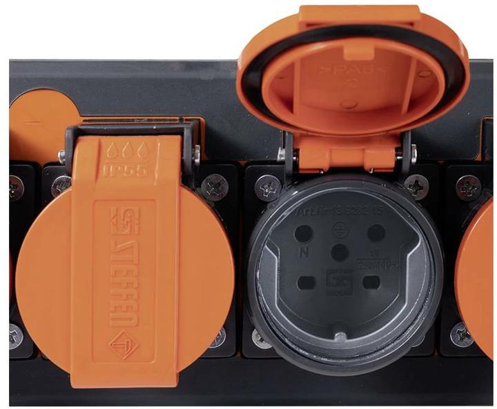 Actual product image Steffen Power strip IP55 PROFESSIONAL 6xT15 5m (6 x, Type 15)