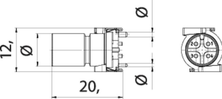 Actual product image Schubiger Binder 09 0445 601 05 Miniature circular connector Plug, installation Total number of poles: