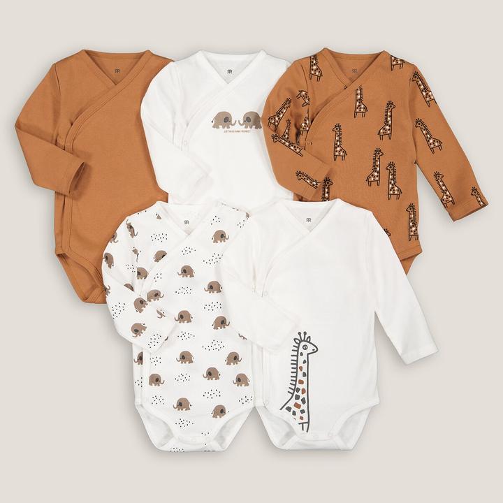 La Redoute Collections 5er-Pack langärmelige Erstlings-Bodys