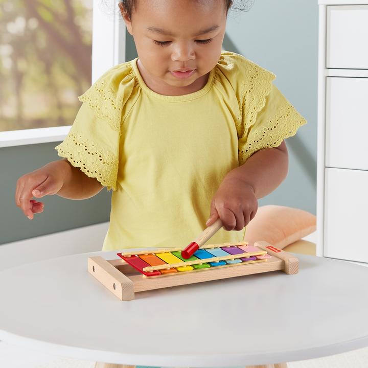 Actual product image Fisher-Price colourful xylophone with wooden hammer game (Multilingual)