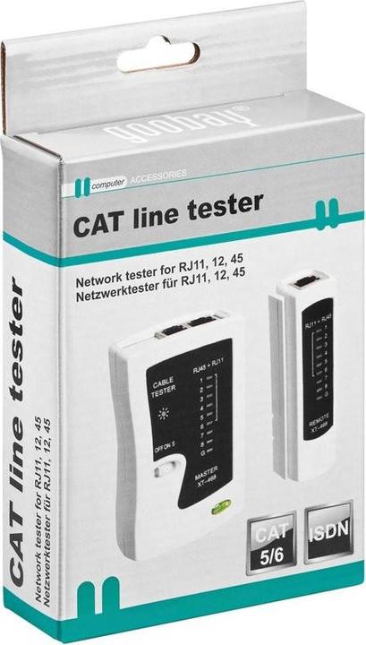 Actual product image Goobay Cable tester, network tester, cable tester for RJ11, RJ12, RJ45, ISDN, CAT5, CAT6