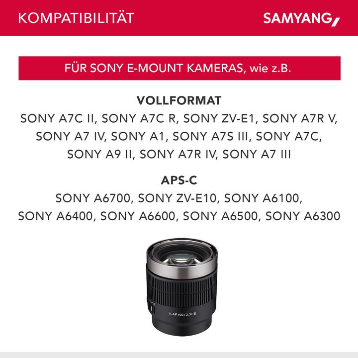 Produktbild Samyang V-AF 100mm T2.3, Sony E (Sony E, Vollformat)