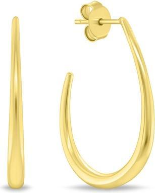 Produktbild Brilio Silver - Bold gold-plated oval earrings EA1146Y