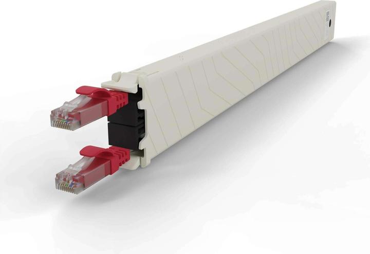 Produktbild PATCHBOX one / Cassette / 8RU / Cat 6A, UTP, 0.8 m, Rot (U/UTP, CAT6a, 0.80 m)
