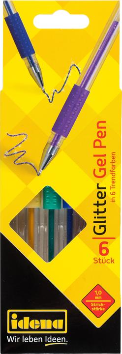 Image du produit Idena Stylo gel à paillettes 6 pièces (Multicolore, 6 x)