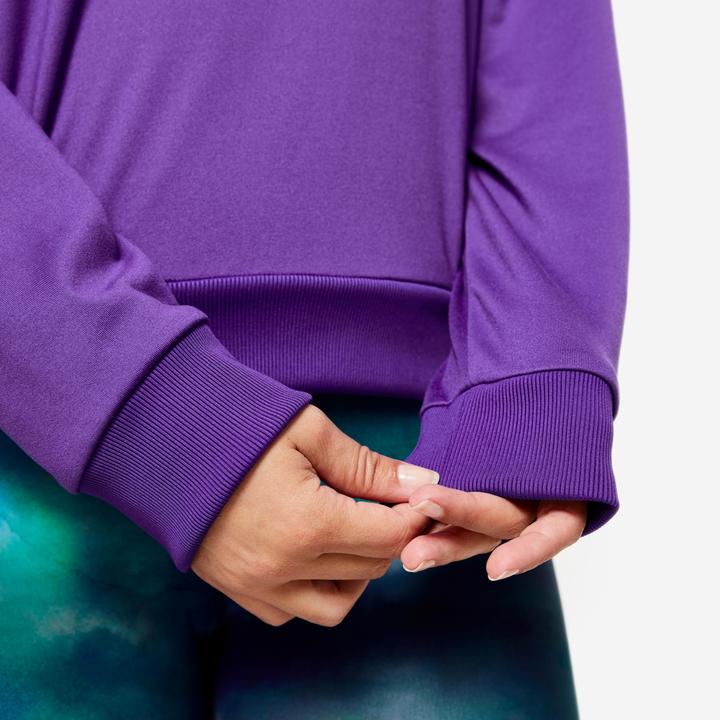 Produktbild Domyos Sweatshirt Damen Langarm Reissverschlusskragen - violett (L)