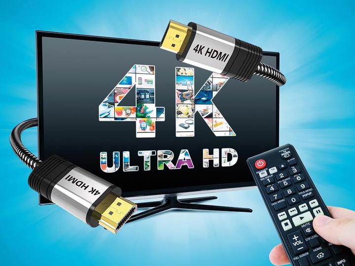 Produktbild HQ Power Premium HDMI 2.0 cotton braided cable with gold plated connector - 4K Video - 1 meter (1 m, HDMI)