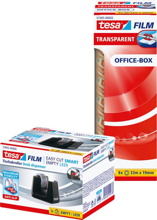 Actual product image tesa EASY CUT SMART adhesive tape dispenser for tables, with anti-slip technology, incl. 8 rolls of