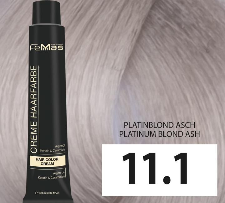 Actual product image FemMas 11.1) hair color ash platinum blonde 100ml (Ash platinum blonde)
