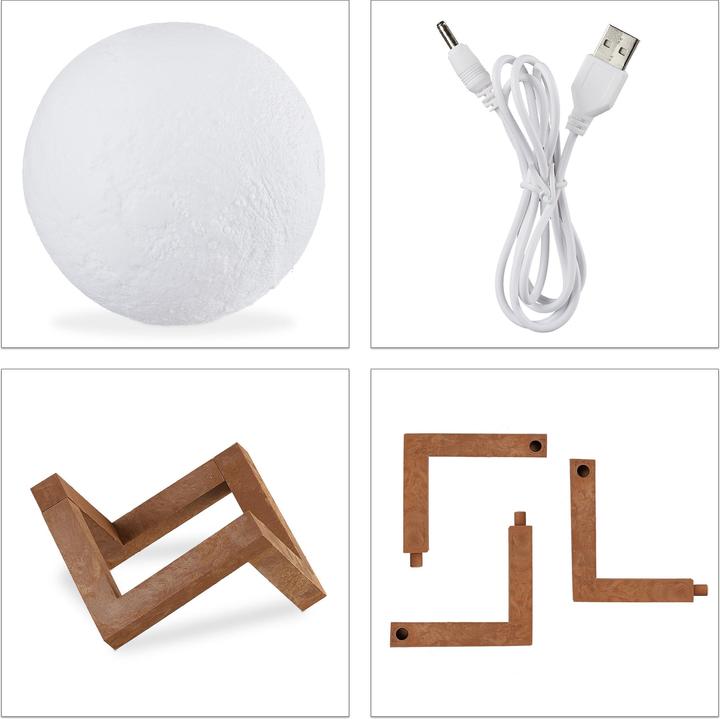 Image du produit Relaxdays lampe lune 3D