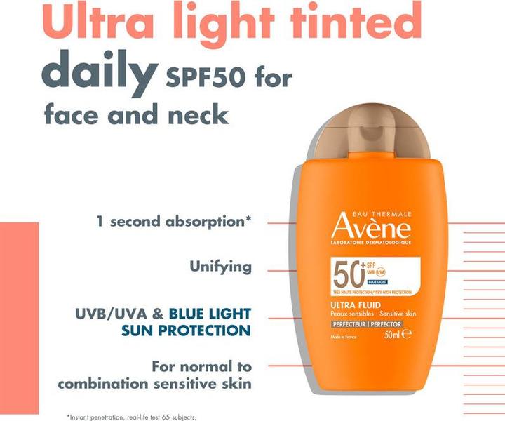 Produktbild Avène Ultra Fluid Perfector (Sonnencreme Gesicht, SPF 50+, 50 ml, 69 g)