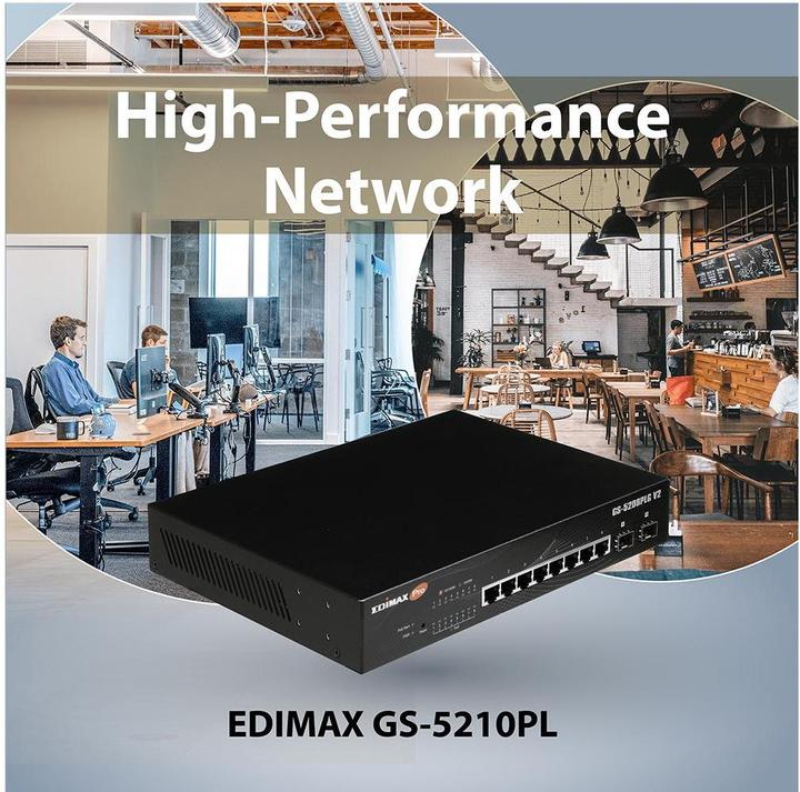 Immagine prodotto edimax Interruttore Pro 8x GE GS-5208PLG V2 POE (8 Porti)