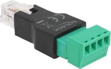 Image du produit Delock Adapter RJ11/14 Stecker zu Terminalblock 4 Pin 2-teilig (4 broches, RJ11 (1x))