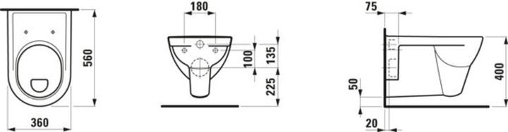 Actual product image Laufen Wall-hung WC PRO flat flush, 6 l white
