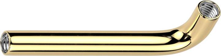 Star Piercing Barbell-Stab L Gebogen vergoldet mit 1.2 mm Innengewinde (ohne Messing, Titan G23)