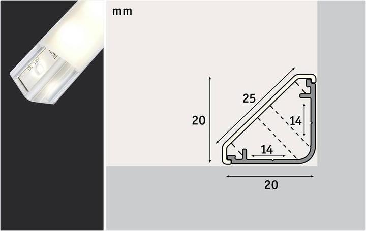 Immagine prodotto Paulmann Diffusore a profilo (Argento, 100 cm, Interno)