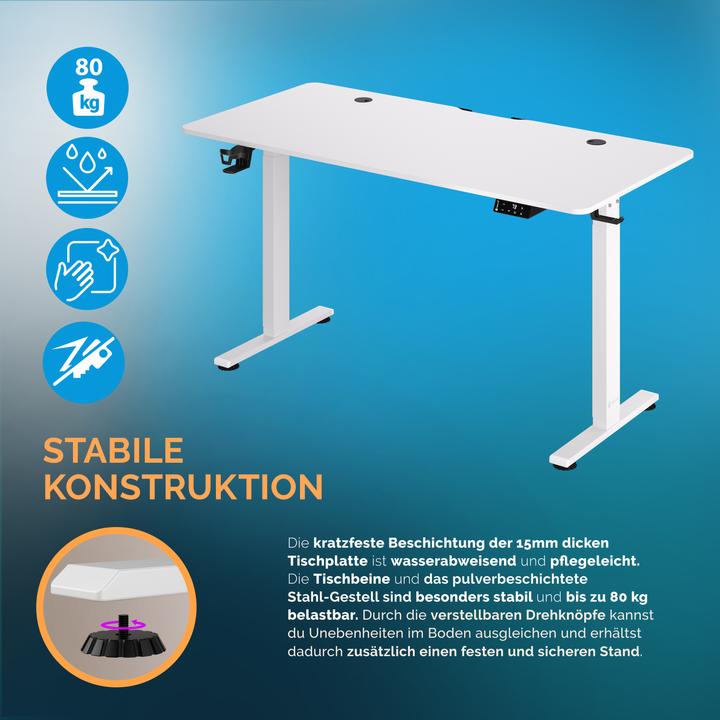 Image du produit Casaria Bureau à hauteur réglable (140 x 60 x 118 cm)