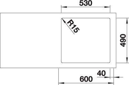 Actual product image Blanco Etagon 500-IF/A (Top-mounted sink, 50 cm, 54 cm)