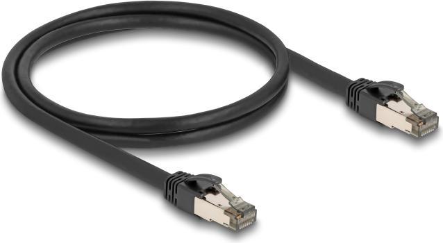 Actual product image Delock RJ45 network cable Cat.6A U/FTP ultra flexible with inner metal jacket 1 m black (U/FTP, CAT6a, 1 m)