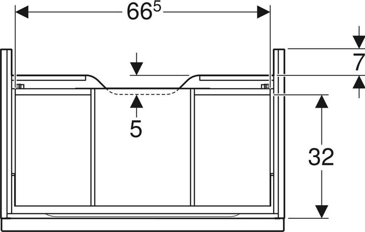 Actual product image Geberit iCon vanity unit for washbasin, 1 drawer, 74x24,7x47,6 cm, 502311 (74 x 47.5 x 25 cm)