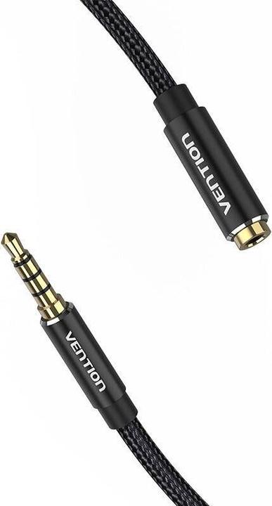 Productafbeelding Vention TRRS 3,5 mm man naar 3,5 mm vrouw audioverlenger 5m BHCBJ Zwart (5 m)