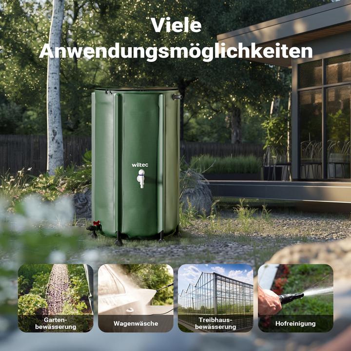 Actual product image Wiltec Foldable rainwater barrel 250 litre rainwater barrel water tank rain barrel water barrel (250 l)