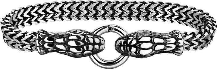 Produktbild Star Piercing Weizenkette silber zweireihig mit Schlangenkopfenden (22 cm, Chirurgenstahl 316L, ohne Messing)