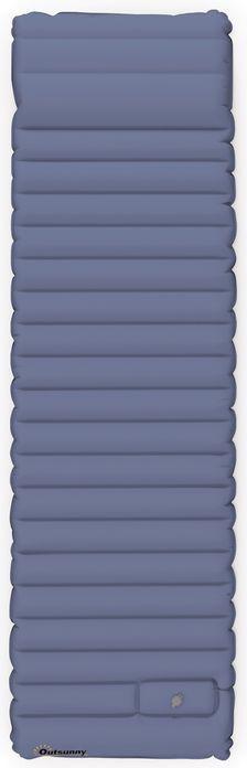 Produktbild Swisshandel24 Luftmatratze, Campingmatte, wasserabweisend, reissfest, mit Fusspumpe, Nylon, 200Lx60Bx10Hcm, Blau