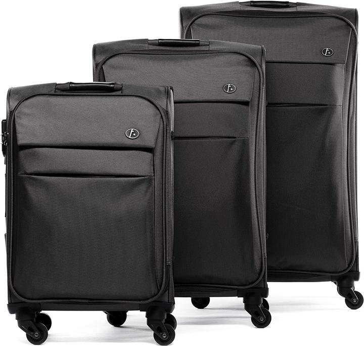 Immagine prodotto Fergé Set di valigie 3 pezzi, nero (100 l, L (90 - 115l))