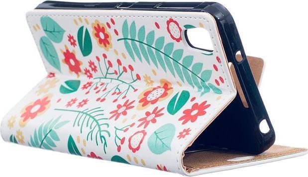 Produktbild MU Style Case aus Leder mit Blumen und Blätter (Blackberry DTEK50)