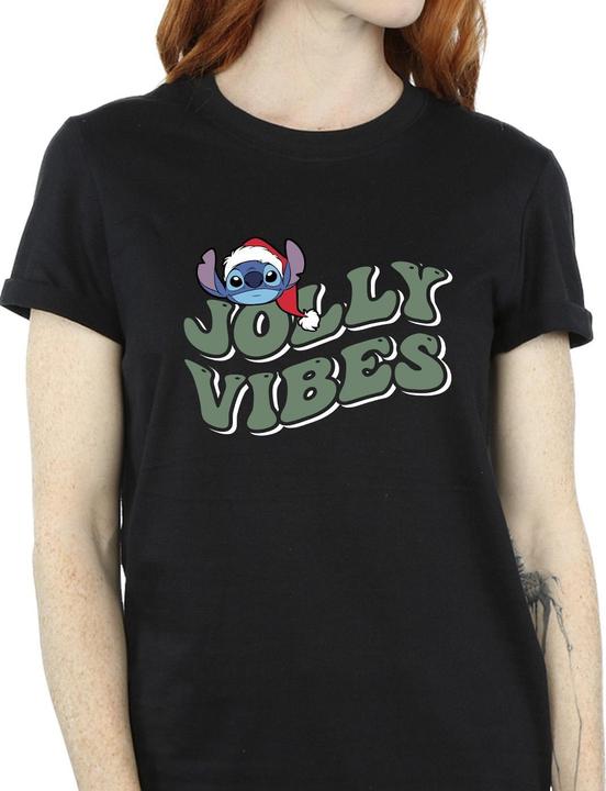 Actual product image Disney Womens/Ladies Lilo & Stitch Jolly Chilling Vibes Cotton Boyfriend T-Shirt (3XL)