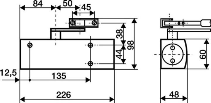 Image du produit Geze Ferme-porte TS 2000 V couleur argen (Porte de chambre, Porte d'entrée, Porte en bois, Porte-fenêtre, Intérieur, Extérieur)