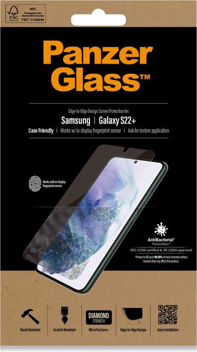 Actual product image PanzerGlass Case Friendly (1 Piece, Samsung Galaxy S22+)