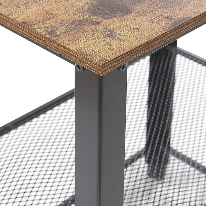Actual product image Beliani Serving trolley metal black / dark wood shade 3 shelves BOLZANO