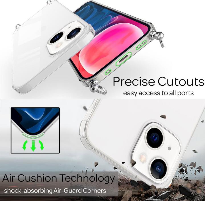 Actual product image Nalia Clear cover with chain to hang around