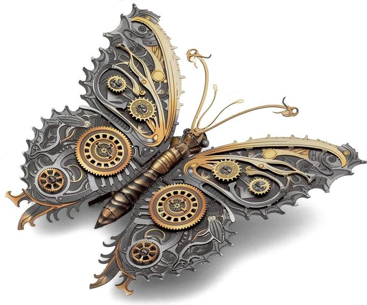 Actual product image Metal Earth Steampunk butterfly (coloured model) ME1021