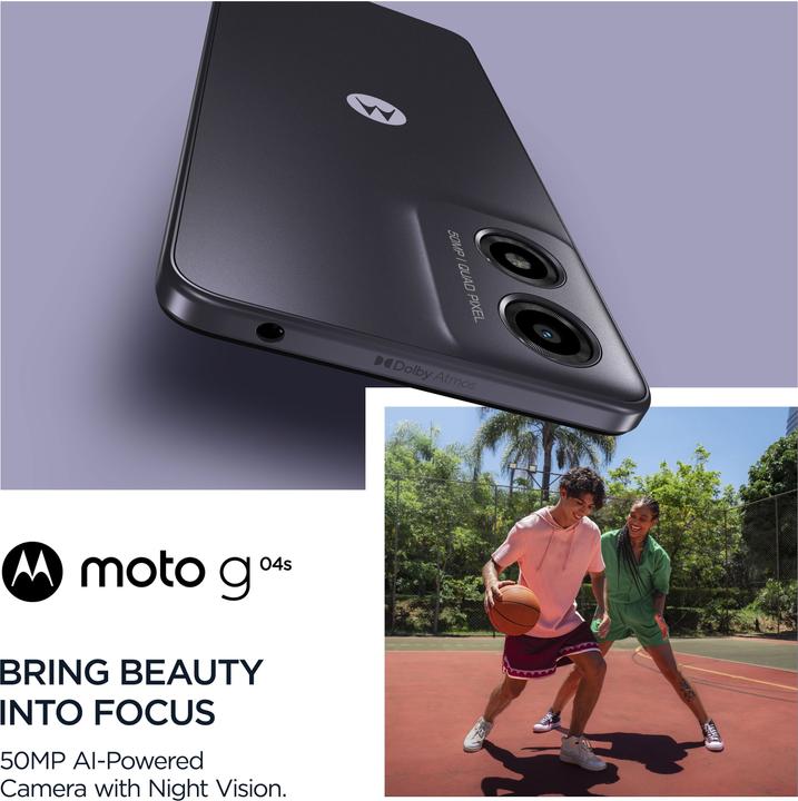 Actual product image Motorola moto g04s (64 GB, Concord Black, 6.60", Dual SIM, 50 Mpx, 4G)