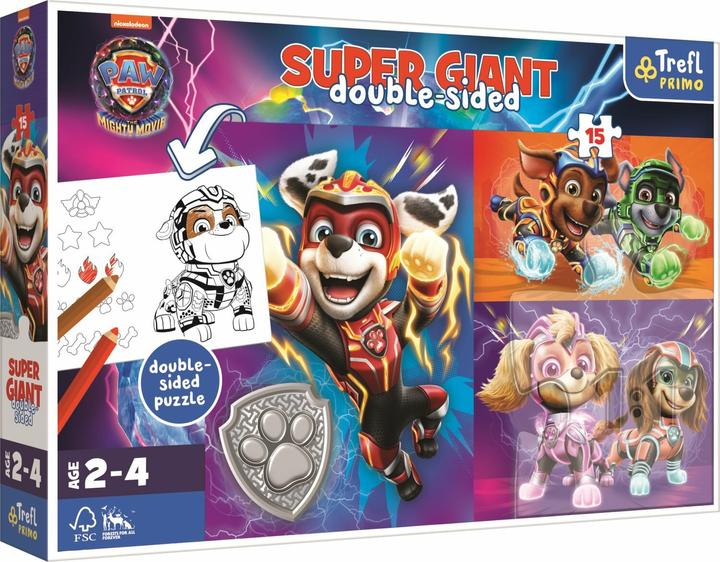 Image du produit Trefl Puzzle Primo GIANT 15 pièces + coloriage du film Paw Patrol (15 pièces)