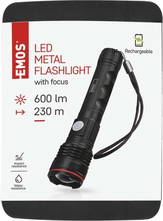 Image du produit Emos Lampe de poche en métal (18.30 cm, 600 lm)