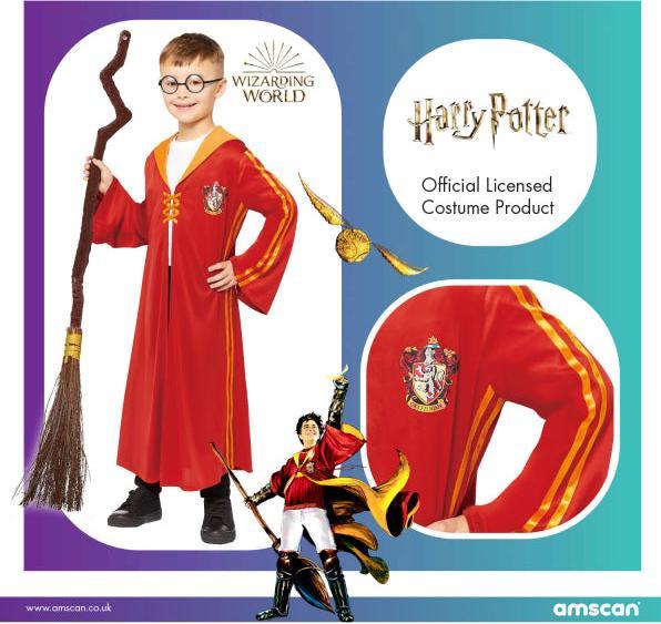 Actual product image Amscan Harry Potter Gryffindor Quidditch Robe for Children 8-10 Years (128)