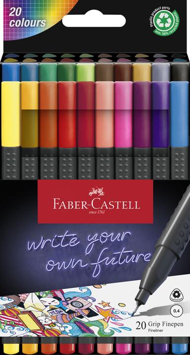 Produktbild Faber-Castell Fineliner Grip Set (Mehrfarbig, 20 x)
