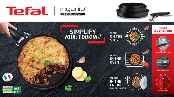 Image du produit Tefal Ingenio Black Stone (28 cm, Ensemble de casseroles et de poêles de cuisson, Aluminium)