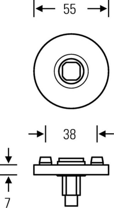 Actual product image FSB Handle rose 12 1731 stainless steel 6204 Escutcheon thickness 7 mm ASL mounting round (Door set)