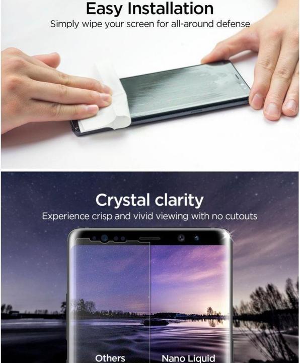 Produktbild Spigen Glas.tR Nano Liquid (1 Stück, Samsung Galaxy S9, Samsung Galaxy S9+)