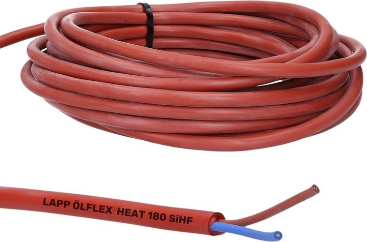 Immagine prodotto Lapp 10 metri 0046007 Cavo in silicone Ölflex Heat 180 2x1,0 mm² I Cavo in silicone I Cavo per (10 m)