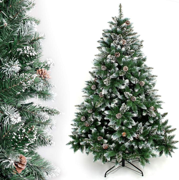 Yorbay Arbre de Noël artificiel avec pommes de pin (180 cm)