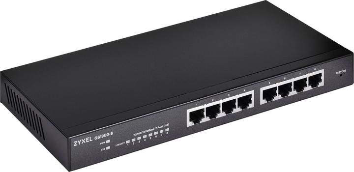 Productafbeelding Zyxel Switch 8x GbE GS1900-8 slimme schakelaar, desktop, ventilatorloos (8 Havens)